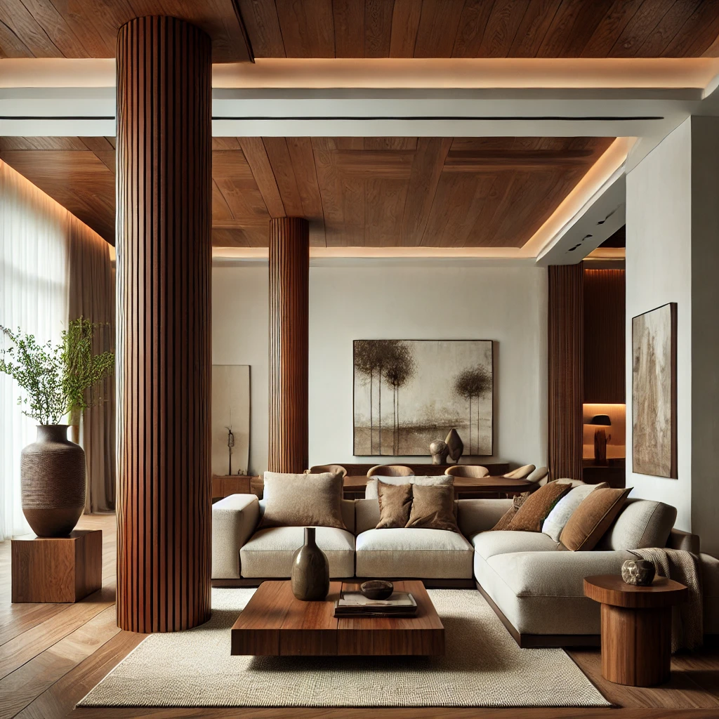 Custom sculptural column as design element