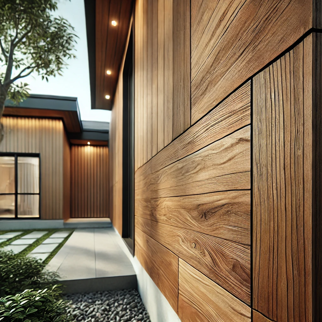 Half-timbered painted panels