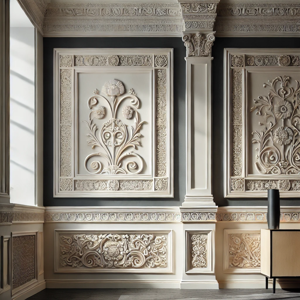 Close-up of plaster molding detail