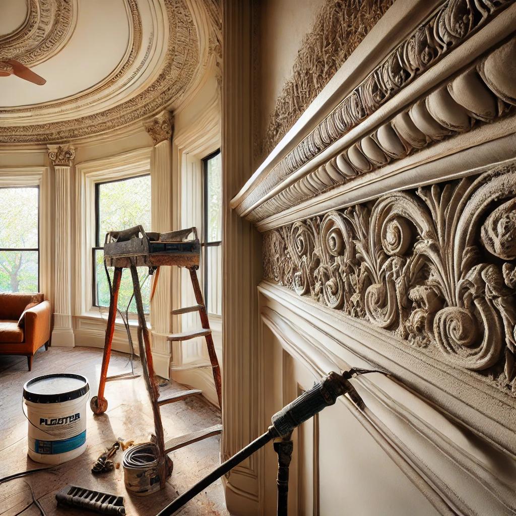 Elegant interior with plaster molding