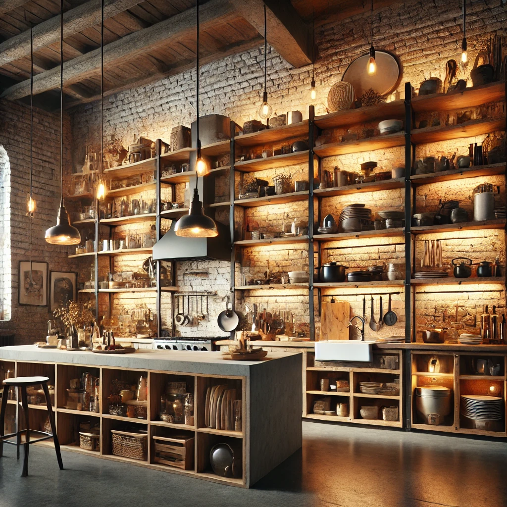 4. Vintage Wood in Loft Design