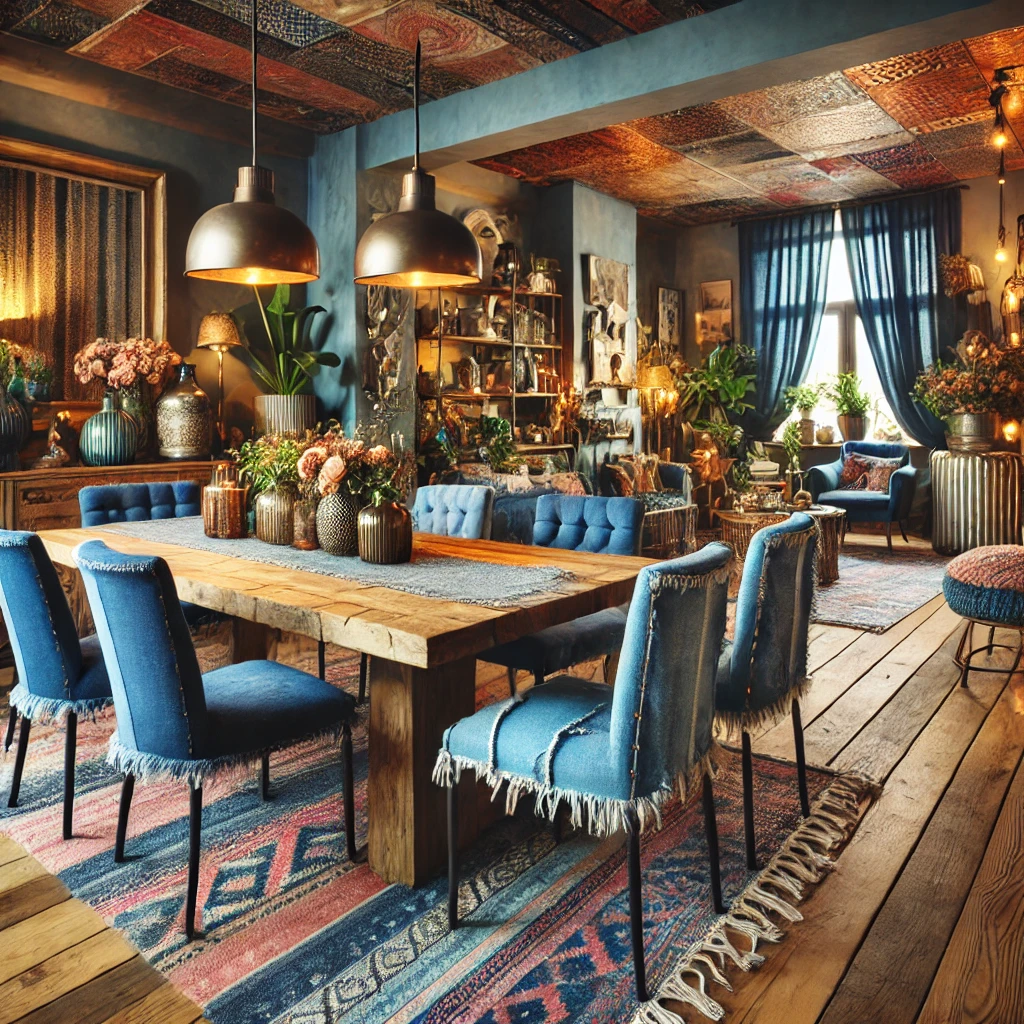 Denim wall finish