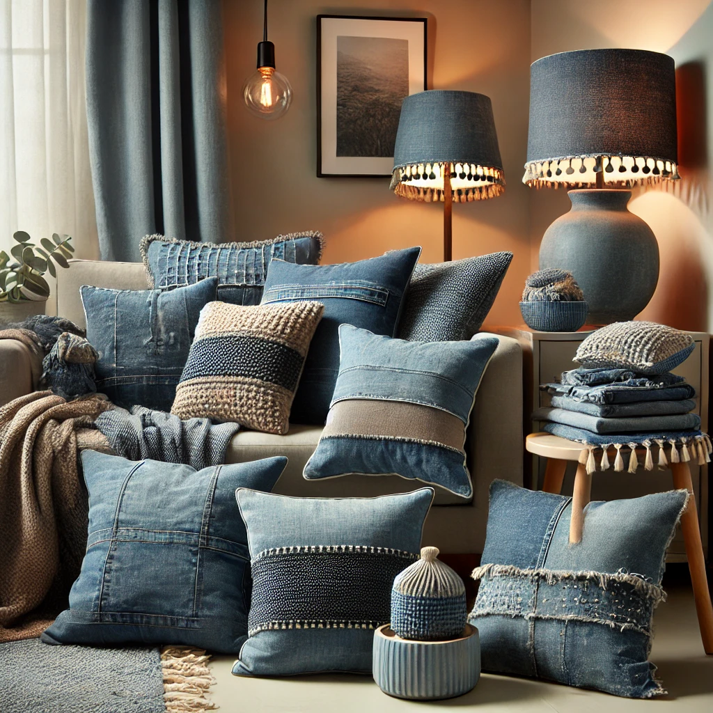 Denim accessories in interior
