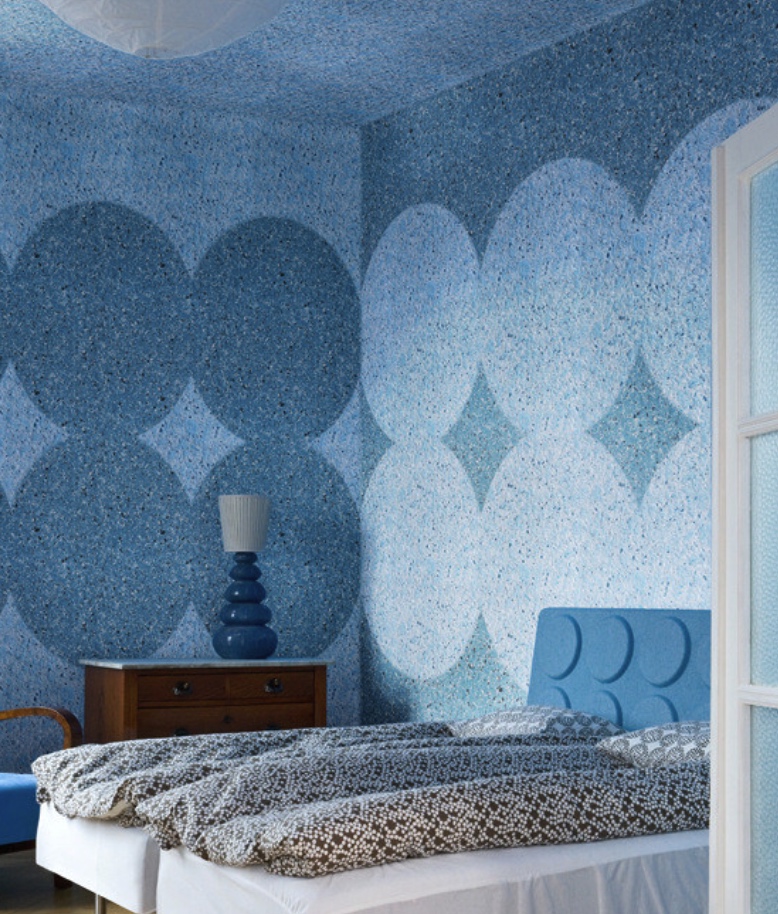 Silk plaster on wall