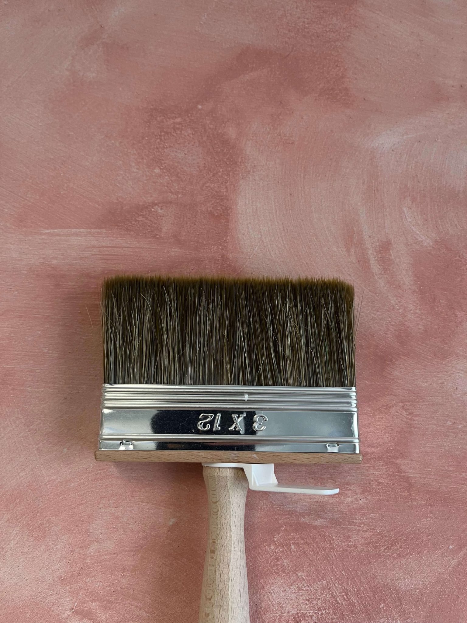 Close-up of lime paint finish on wall